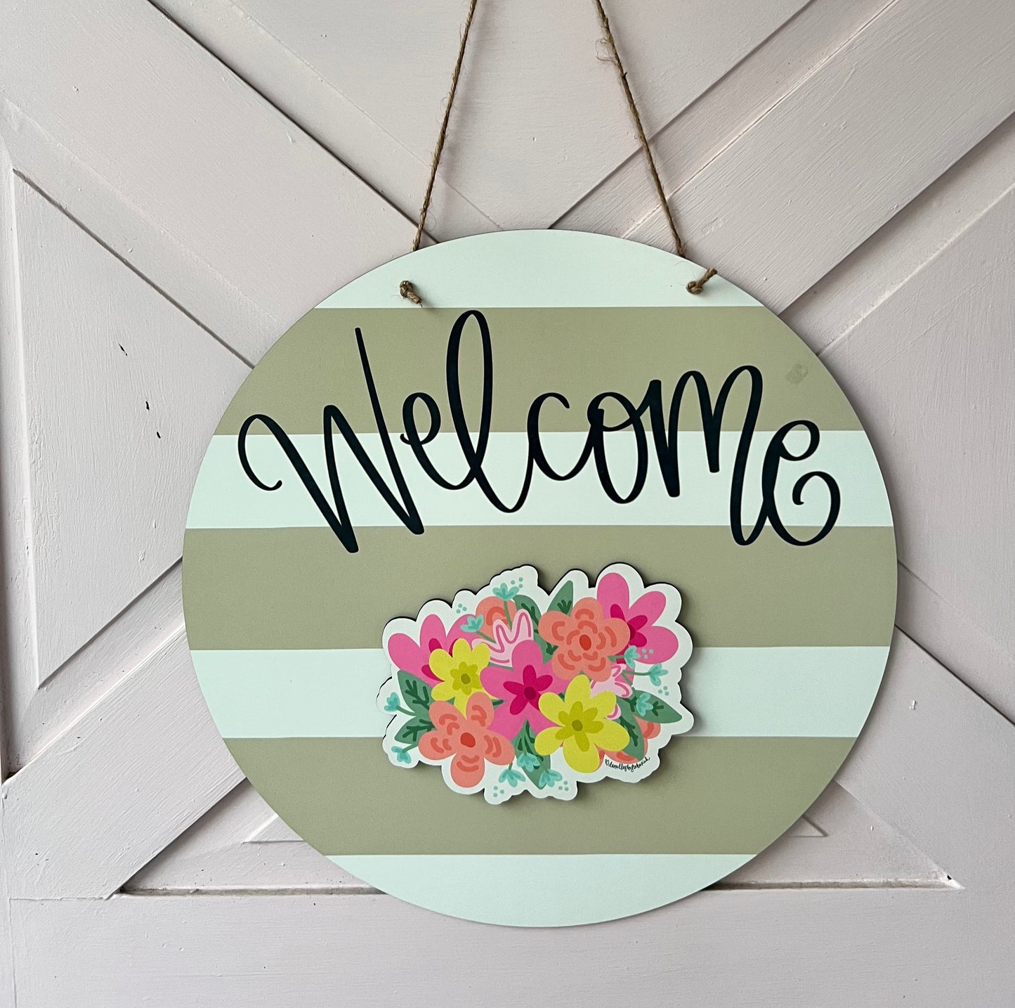 Colorful Flowers 8-inch Attachment for Door Hanger
