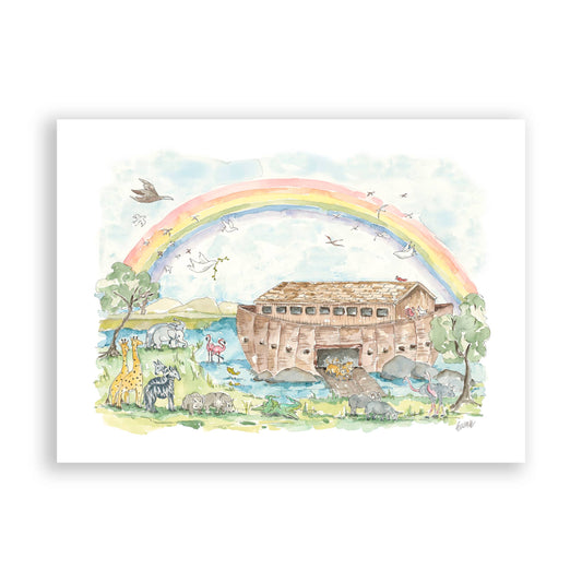 Noah's Ark: A Watercolor Bible Story  Art Print