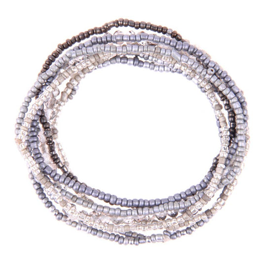 Grey Metallic Beaded Bracelets