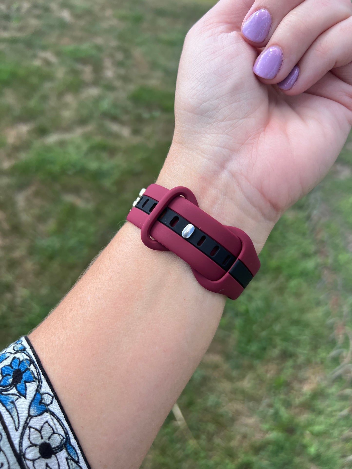 Football Fever Maroon & Black Apple Watch Band