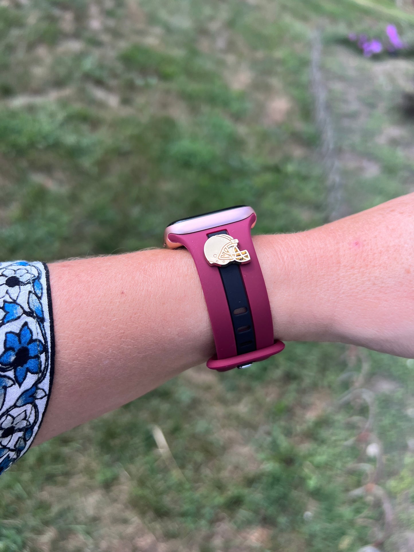 Football Fever Maroon & Black Apple Watch Band